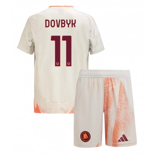 Fotballdrakt Barn AS Roma Artem Dovbyk #11 Bortedraktsett 2024-25 Kortermet (+ Korte bukser)